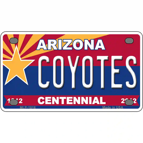 Arizona Centennial Coyotes Metal Novelty License Plate 4" x 2.2" (MLP)