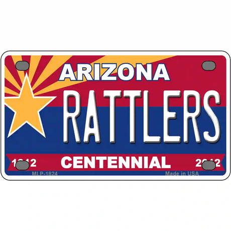 Arizona Centennial Rattlers Metal Novelty License Plate 4" x 2.2" (MLP)