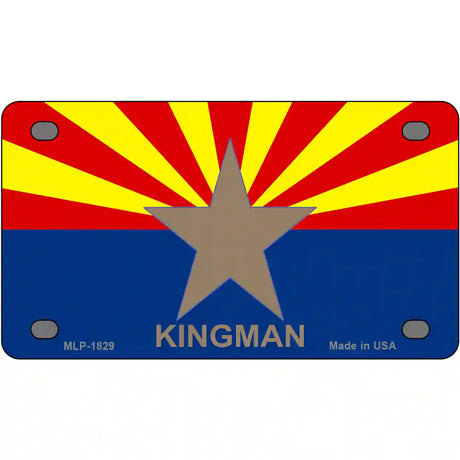 Kingman Arizona State Flag Metal Novelty License Plate 4" x 2.2" (MLP)