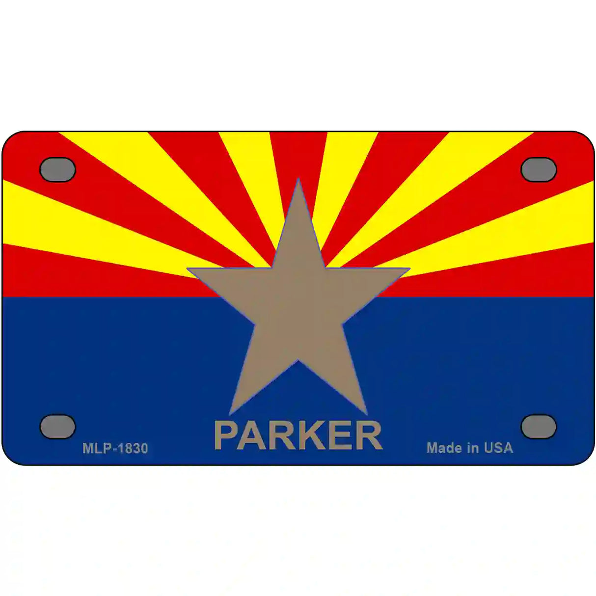 Parker Arizona State Flag Metal Novelty License Plate 4" x 2.2" (MLP)