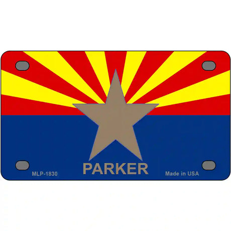 Parker Arizona State Flag Metal Novelty License Plate 4" x 2.2" (MLP)