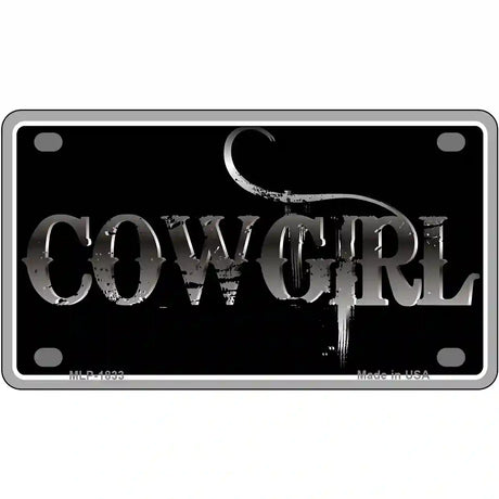 Cowgirl Metal Novelty License Plate 4" x 2.2" (MLP)