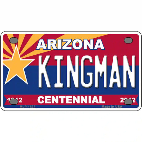 Arizona Centennial Kingman Metal Novelty License Plate 4" x 2.2" (MLP)