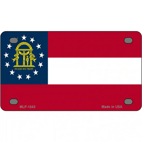 Georgia State Flag Metal Novelty License Plate 4" x 2.2" (MLP)