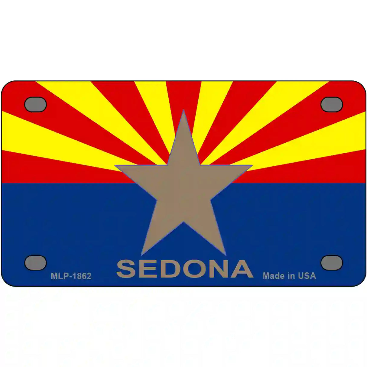 Sedona Arizona State Flag Metal Novelty License Plate 4" x 2.2" (MLP)