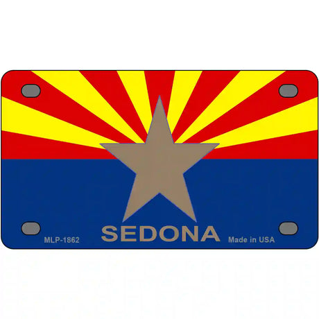 Sedona Arizona State Flag Metal Novelty License Plate 4" x 2.2" (MLP)