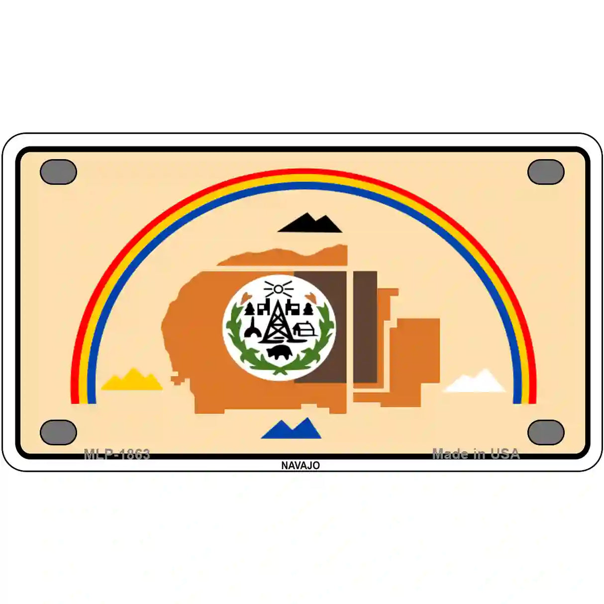 Navajo Flag Metal Novelty License Plate 4" x 2.2" (MLP)