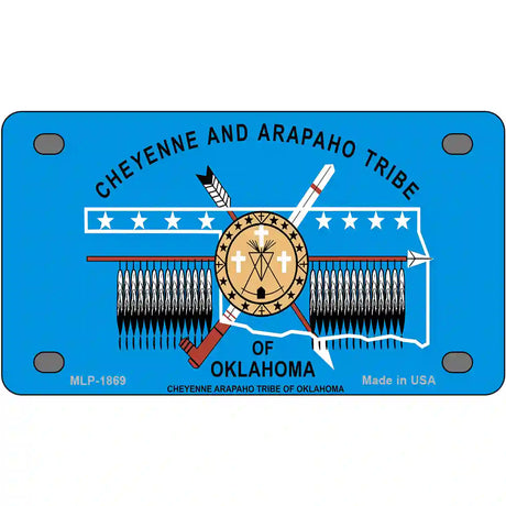 Cheyenne Arapaho Flag Metal Novelty License Plate 4" x 2.2" (MLP)