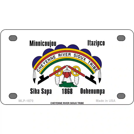 Cheyenne River Sioux Flag Metal Novelty License Plate 4" x 2.2" (MLP)