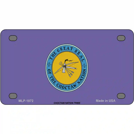 Choctaw Nation Flag Metal Novelty License Plate 4" x 2.2" (MLP)