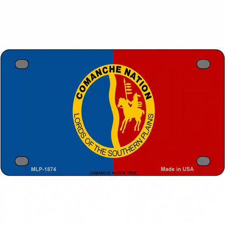 Comanche Nation Flag Metal Novelty License Plate 4" x 2.2" (MLP)