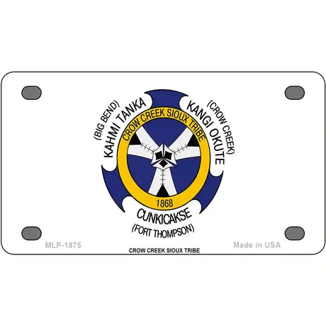 Crow Creek Sioux Tribe Flag Metal Novelty License Plate 4" x 2.2" (MLP)