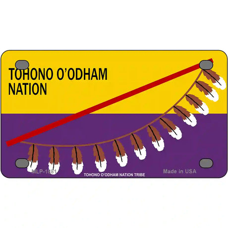 Tohono Oodham Flag Metal Novelty License Plate 4" x 2.2" (MLP)