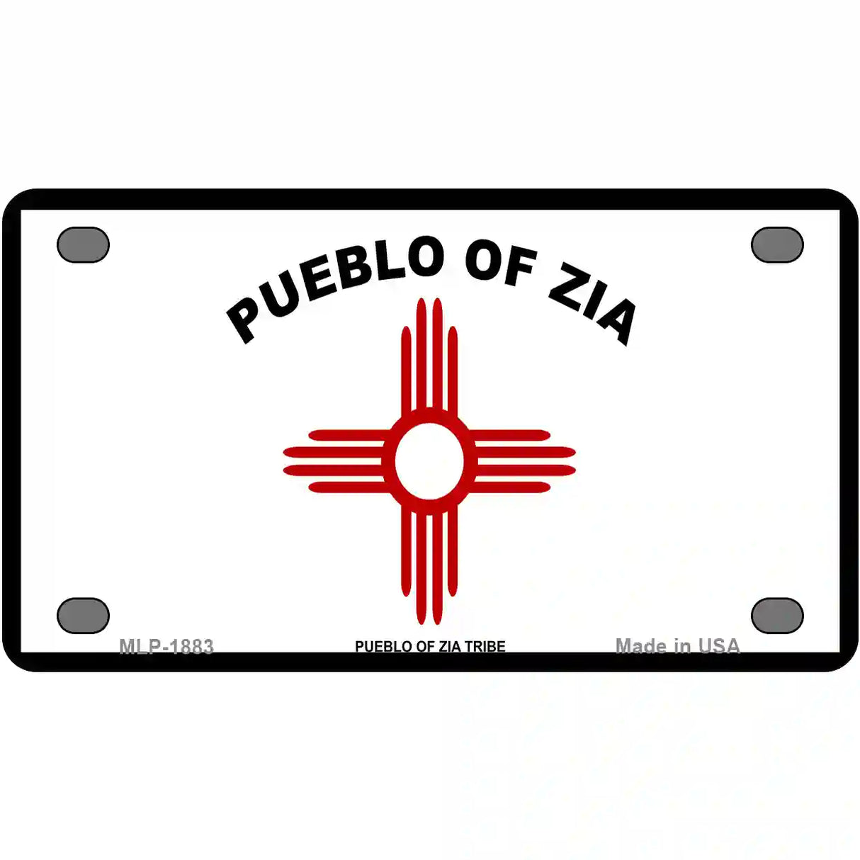 Zia Pueblo Flag Metal Novelty License Plate 4" x 2.2" (MLP)