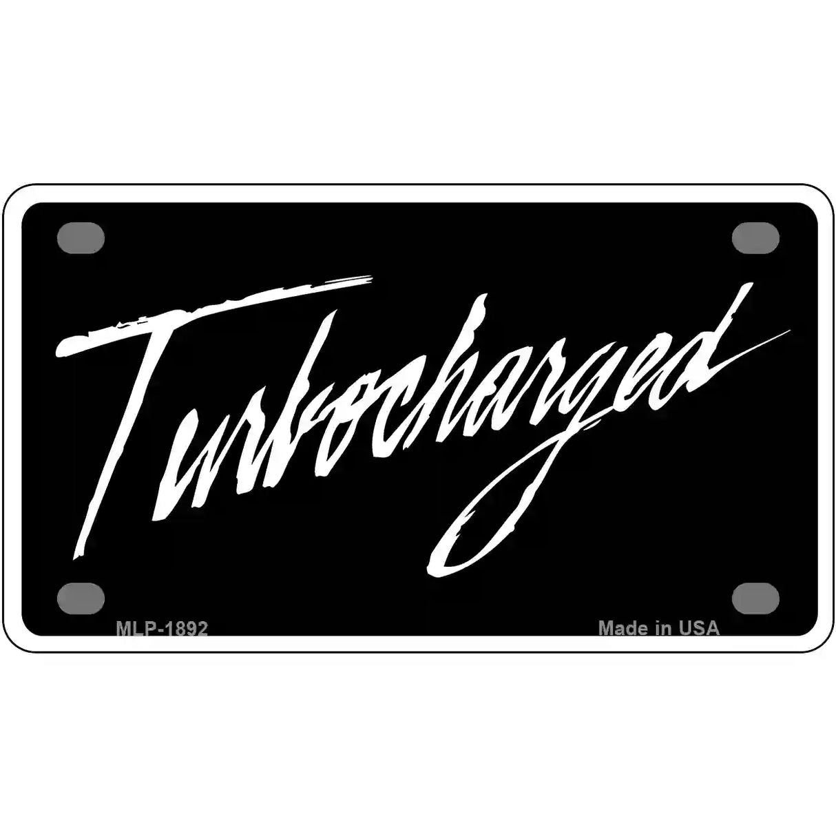 Turbocharged Metal Novelty License Plate 4" x 2.2" (MLP)