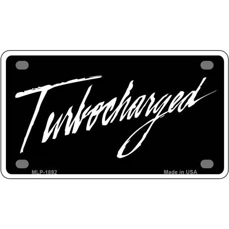 Turbocharged Metal Novelty License Plate 4" x 2.2" (MLP)