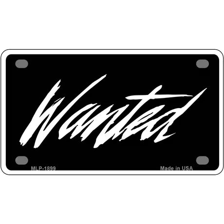 Wanted Metal Novelty License Plate 4" x 2.2" (MLP)