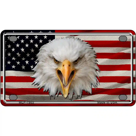 USA Eagle Metal Novelty License Plate 4" x 2.2" (MLP)