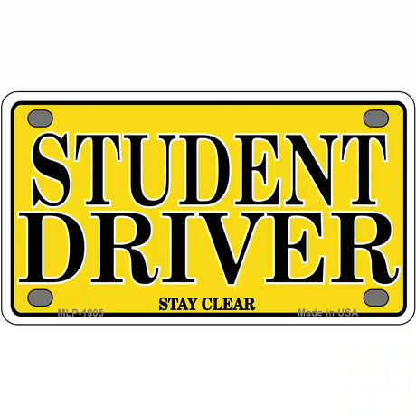 Student Driver Metal Novelty License Plate 4" x 2.2" (MLP)