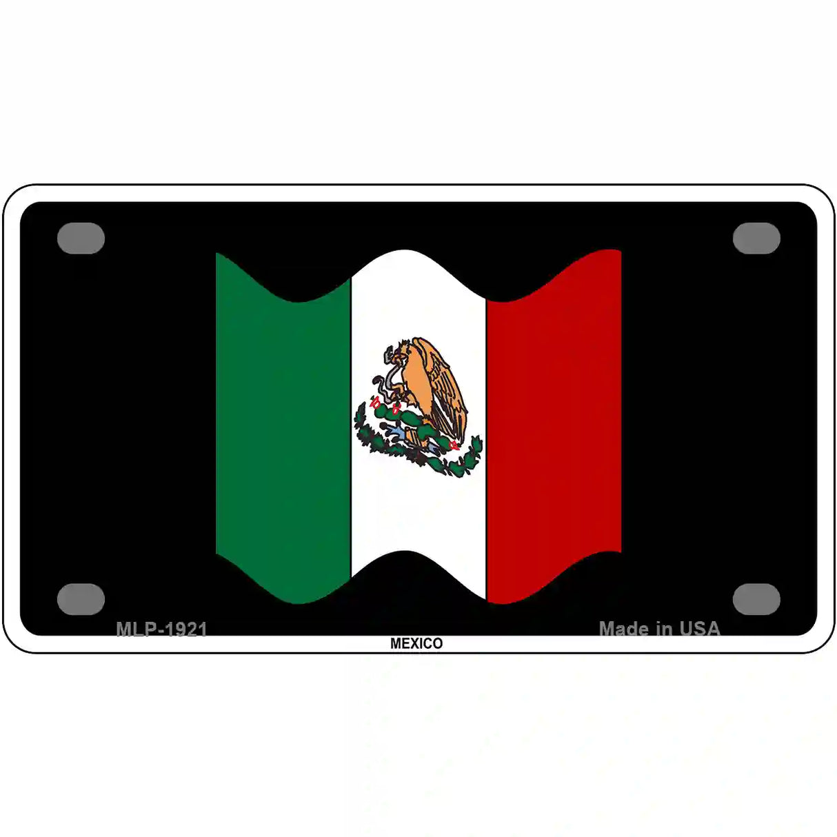 Mexico Waving Flag Metal Novelty License Plate 4" x 2.2" (MLP)