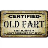 Certified Old Fart Metal Novelty License Plate 4" x 2.2" (MLP)