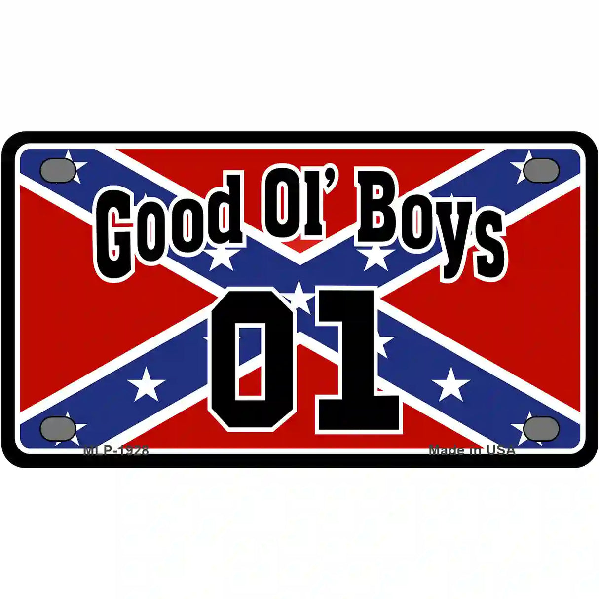 Good Ol Boys Confederate Flag Metal Novelty License Plate 4" x 2.2" (MLP)