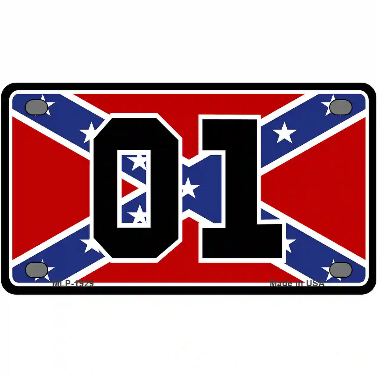 Confederate Flag 01 Metal Novelty License Plate 4" x 2.2" (MLP)