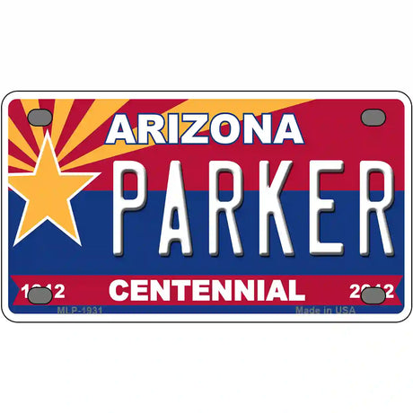 Arizona Centennial Parker Metal Novelty License Plate 4" x 2.2" (MLP)