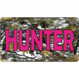 Pink Hunter Metal Novelty License Plate 4" x 2.2" (MLP)