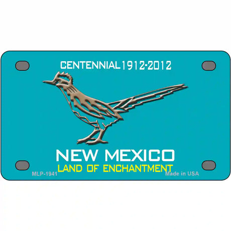 Road Runner Teal New Mexico Novelty Metal License Plate 4" x 2.2" (MLP)