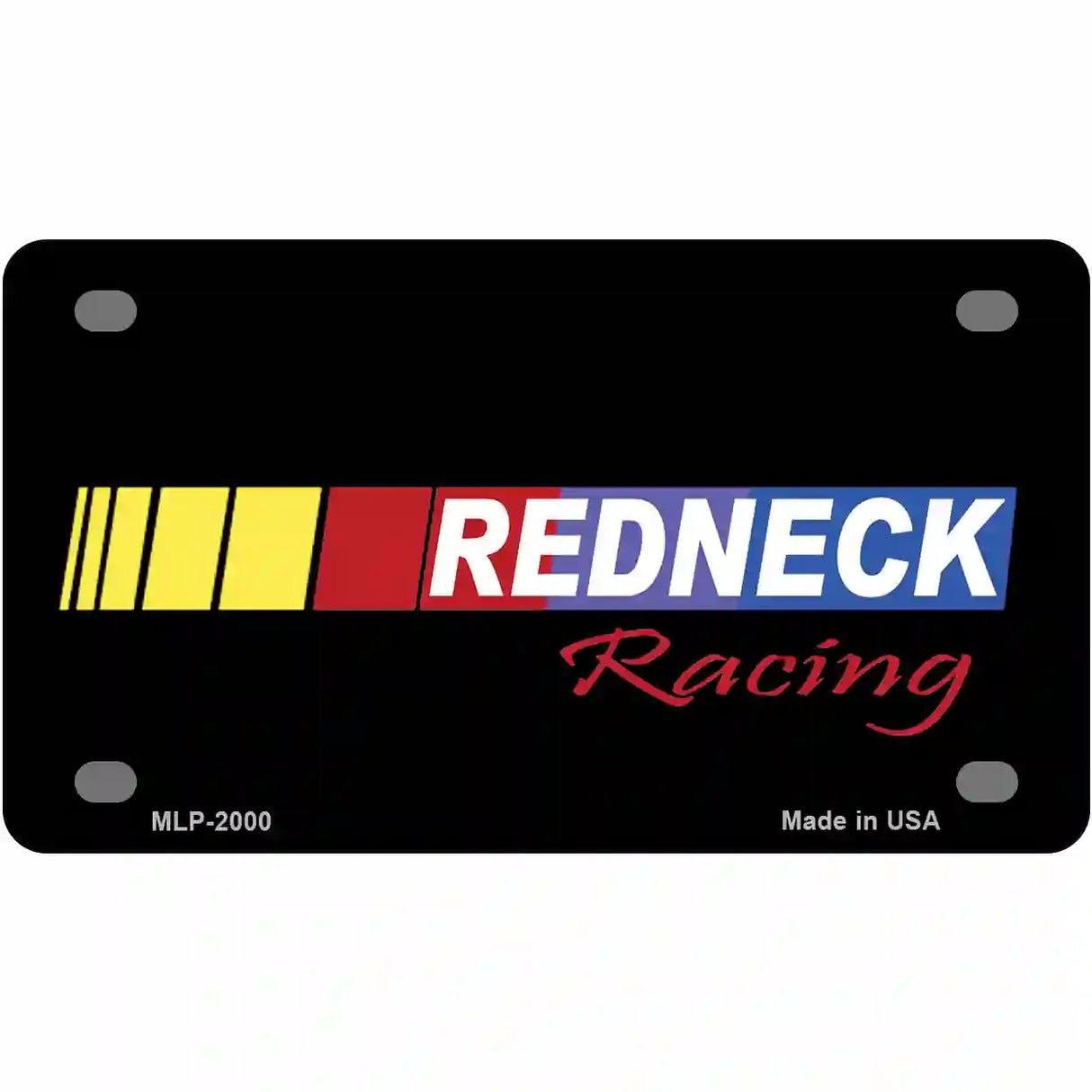 Redneck Racing Metal Novelty License Plate 4" x 2.2" (MLP)