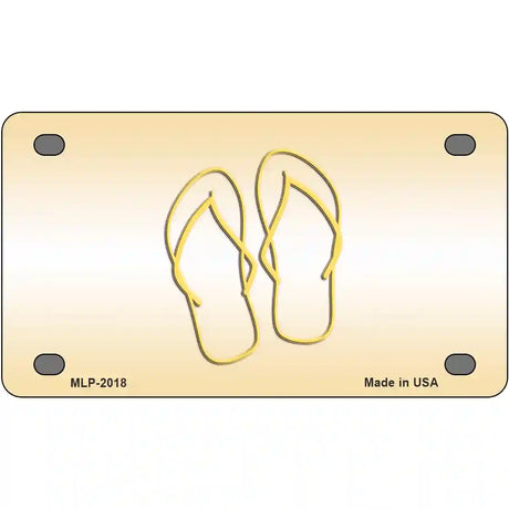 Flip Flops Yellow Metal Novelty License Plate 4" x 2.2" (MLP)