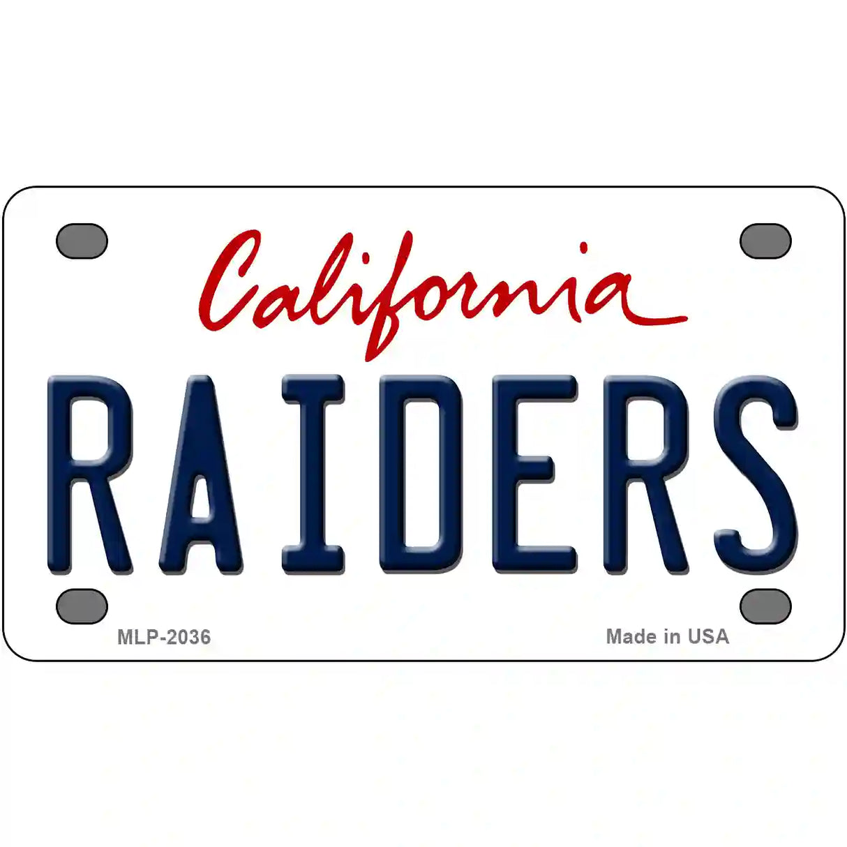 Raiders California State Novelty Metal License Plate 4" x 2.2" (MLP)