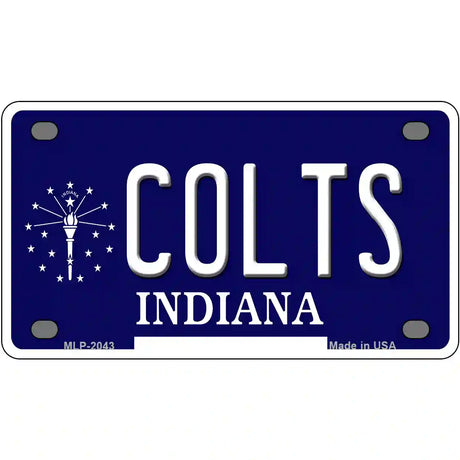 Colts Indiana State Novelty Metal License Plate 4" x 2.2" (MLP)