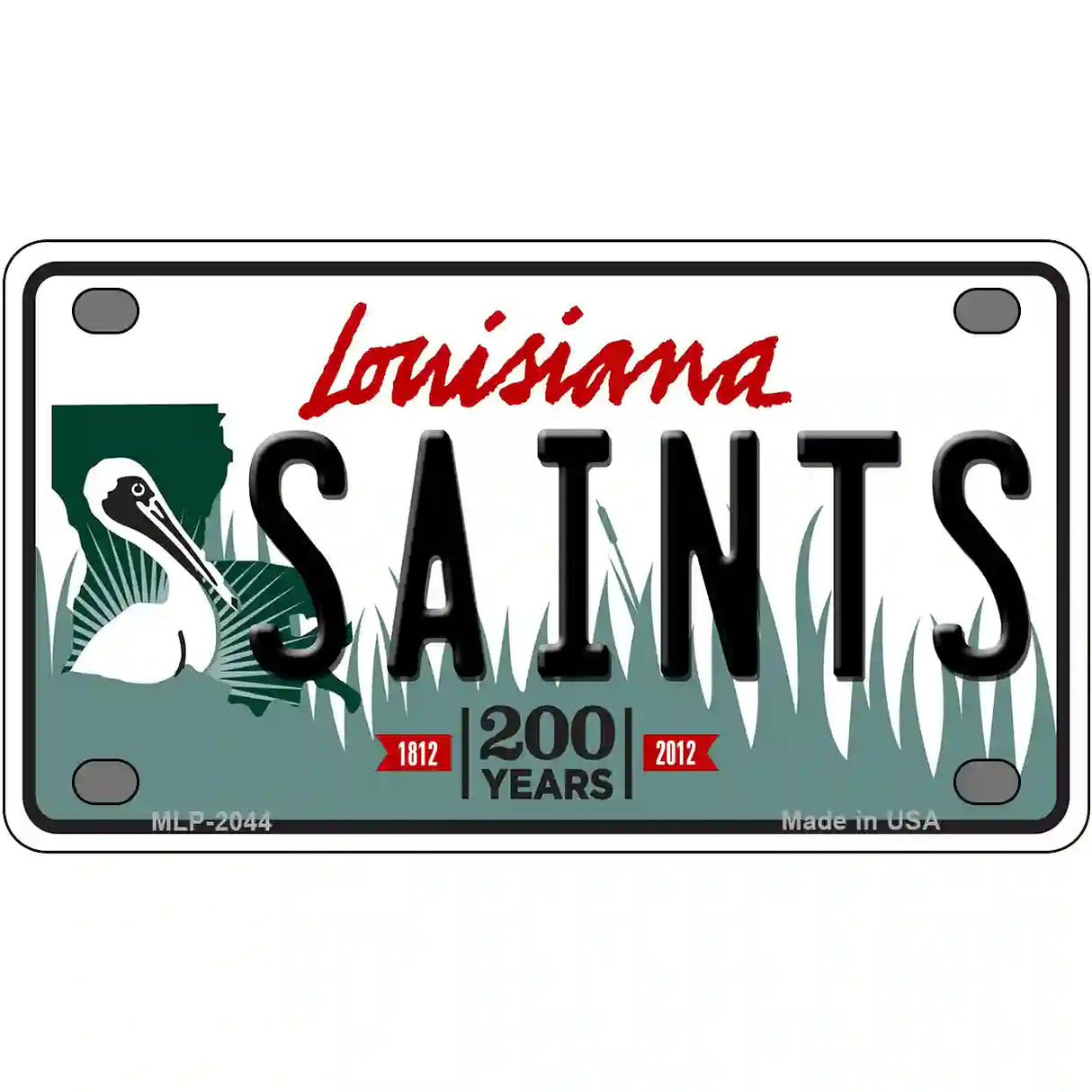 Saints Louisiana State Novelty Metal License Plate 4" x 2.2" (MLP)