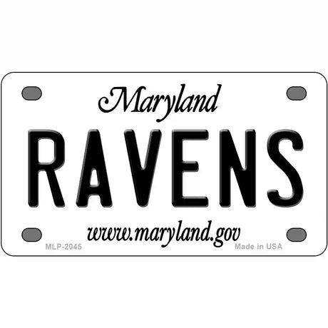 Ravens Maryland State Novelty Metal License Plate 4" x 2.2" (MLP)