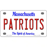 Patriots Massachusetts State Novelty Metal License Plate 4" x 2.2" (MLP)