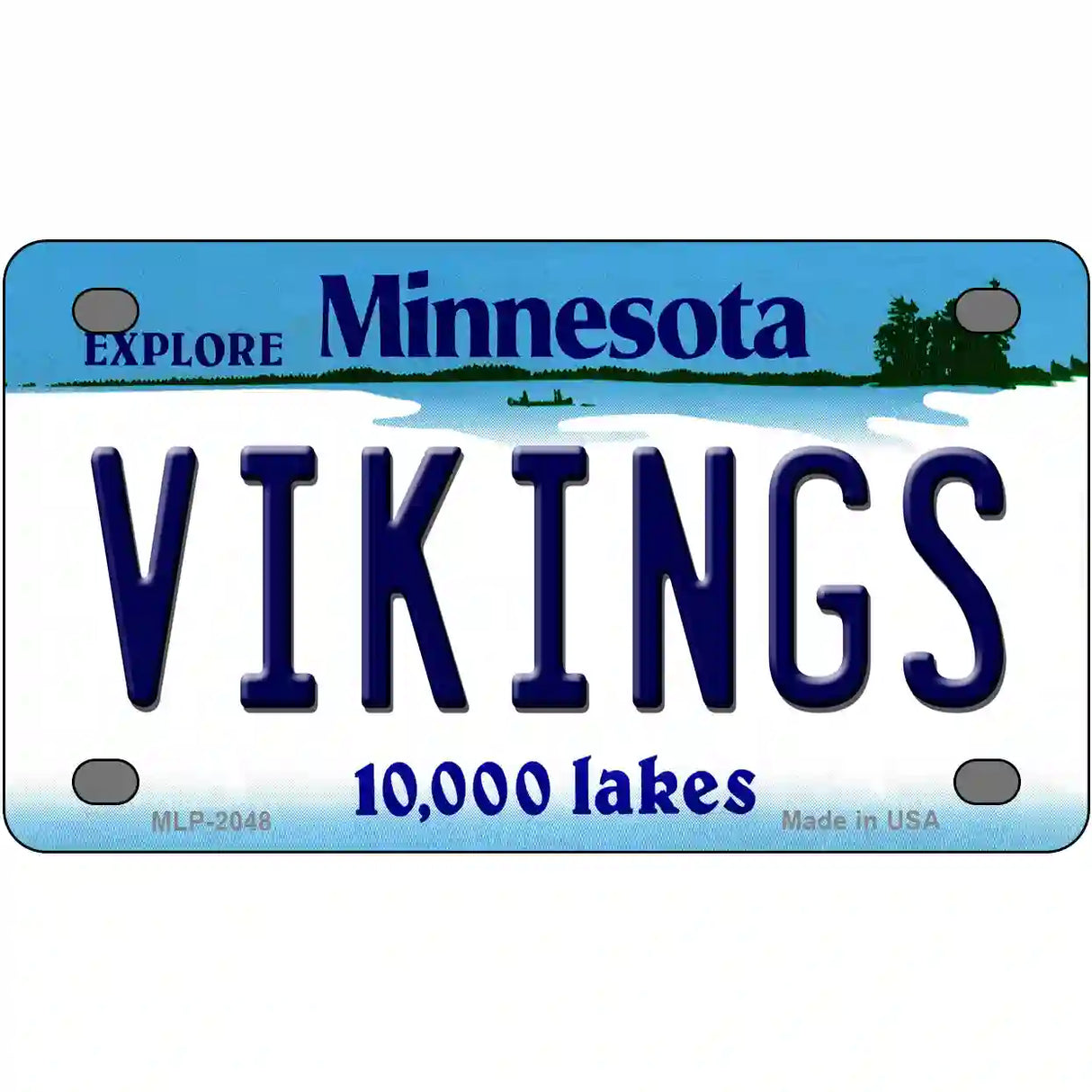 Vikings Minnesota State Novelty Metal License Plate 4" x 2.2" (MLP)