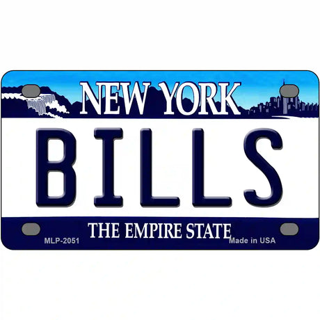 Bills New York State Novelty Metal License Plate 4" x 2.2" (MLP)