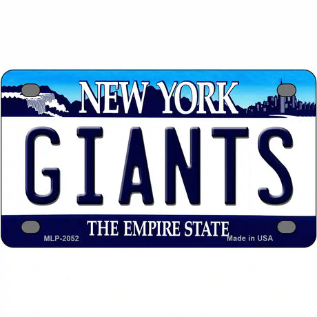 Giants New York State Novelty Metal License Plate 4" x 2.2" (MLP)