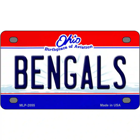 Bengals Ohio State Novelty Metal License Plate 4" x 2.2" (MLP)