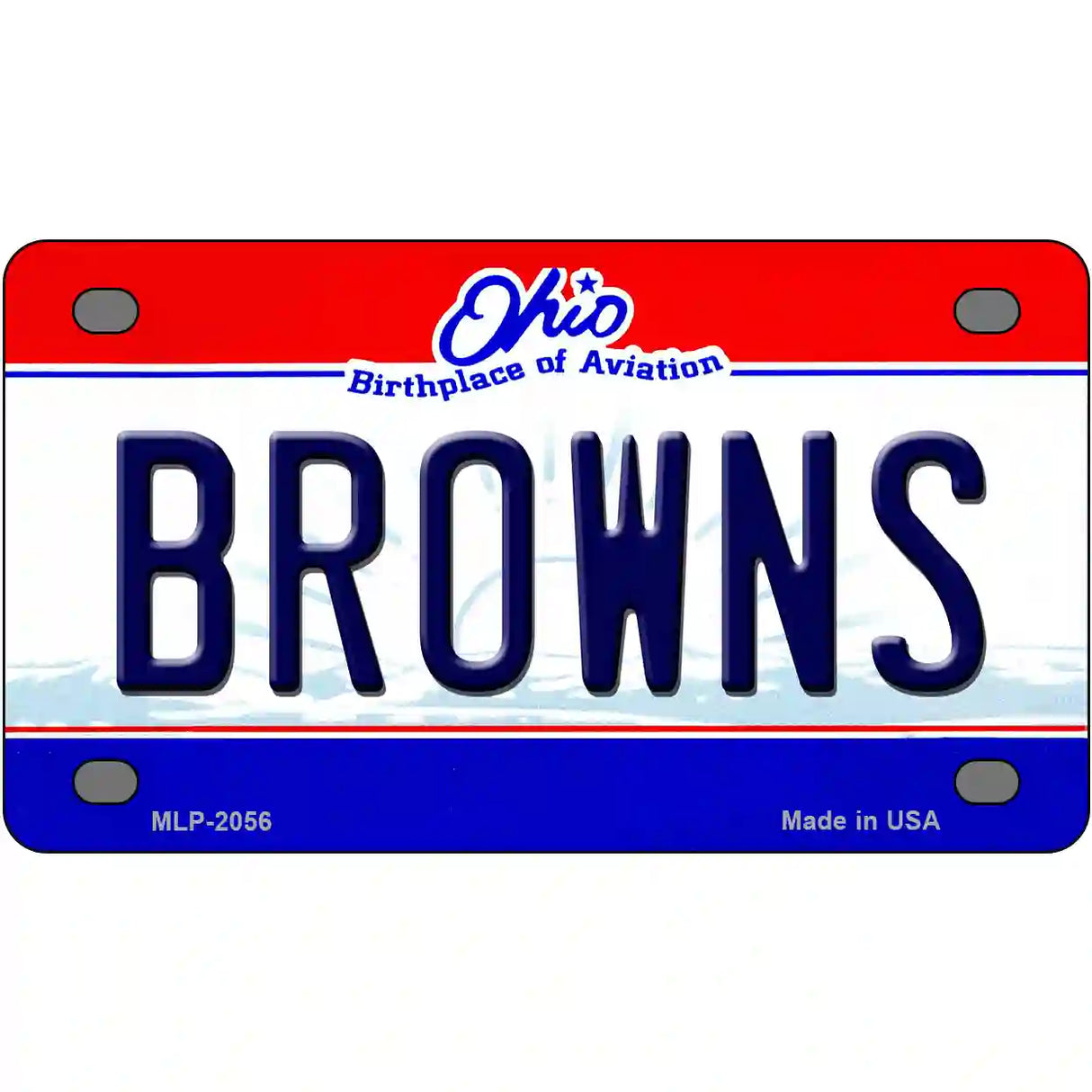 Browns Ohio State Novelty Metal License Plate 4" x 2.2" (MLP)