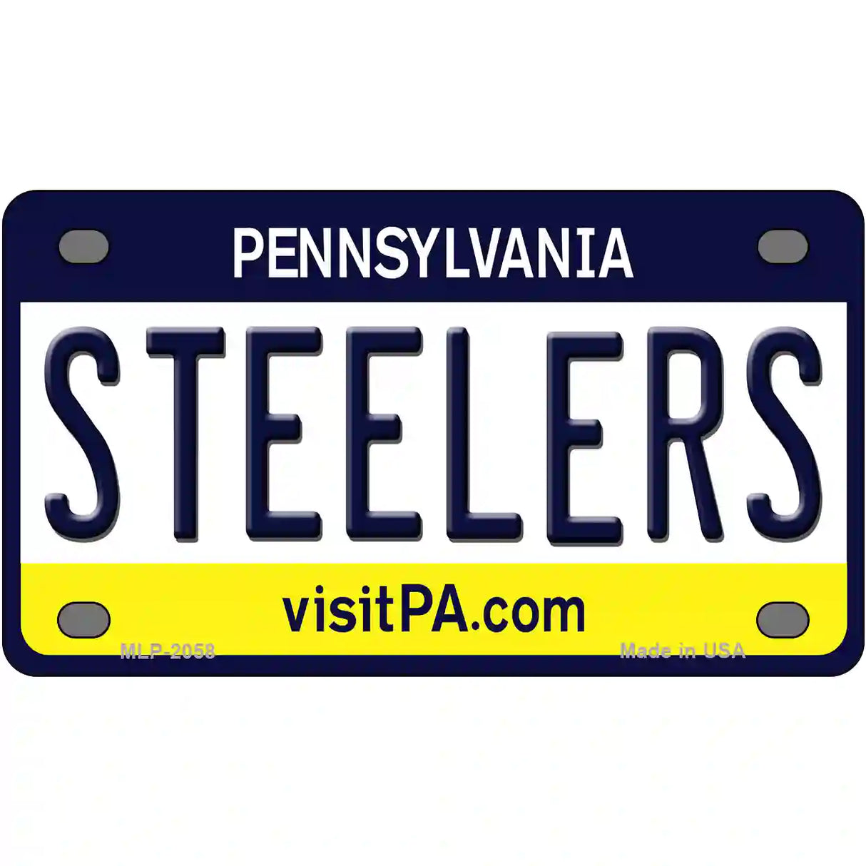 Steelers Pennsylvania State Novelty Metal License Plate 4" x 2.2" (MLP)