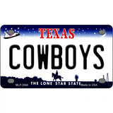 Cowboys Texas State Novelty Metal License Plate 4" x 2.2" (MLP)