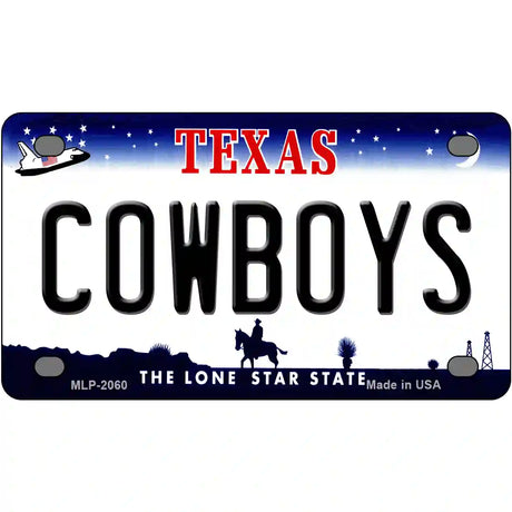 Cowboys Texas State Novelty Metal License Plate 4" x 2.2" (MLP)