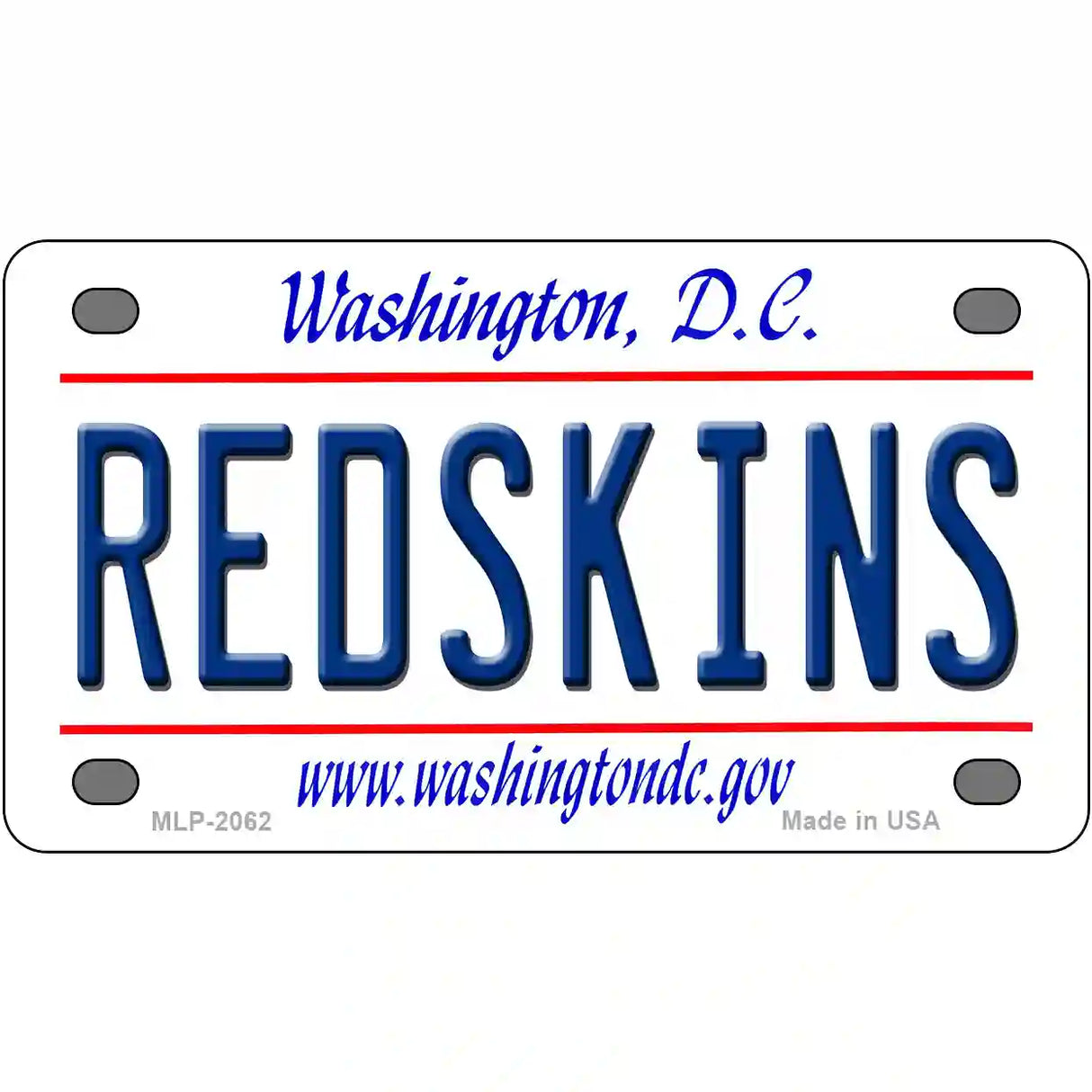 Redskins Washington State Novelty Metal License Plate 4" x 2.2" (MLP)