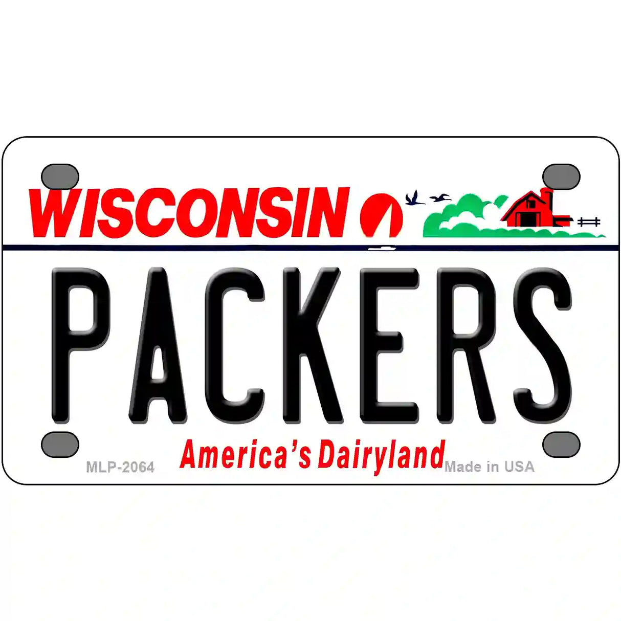 Packers Wisconsin State Novelty Metal License Plate 4" x 2.2" (MLP)