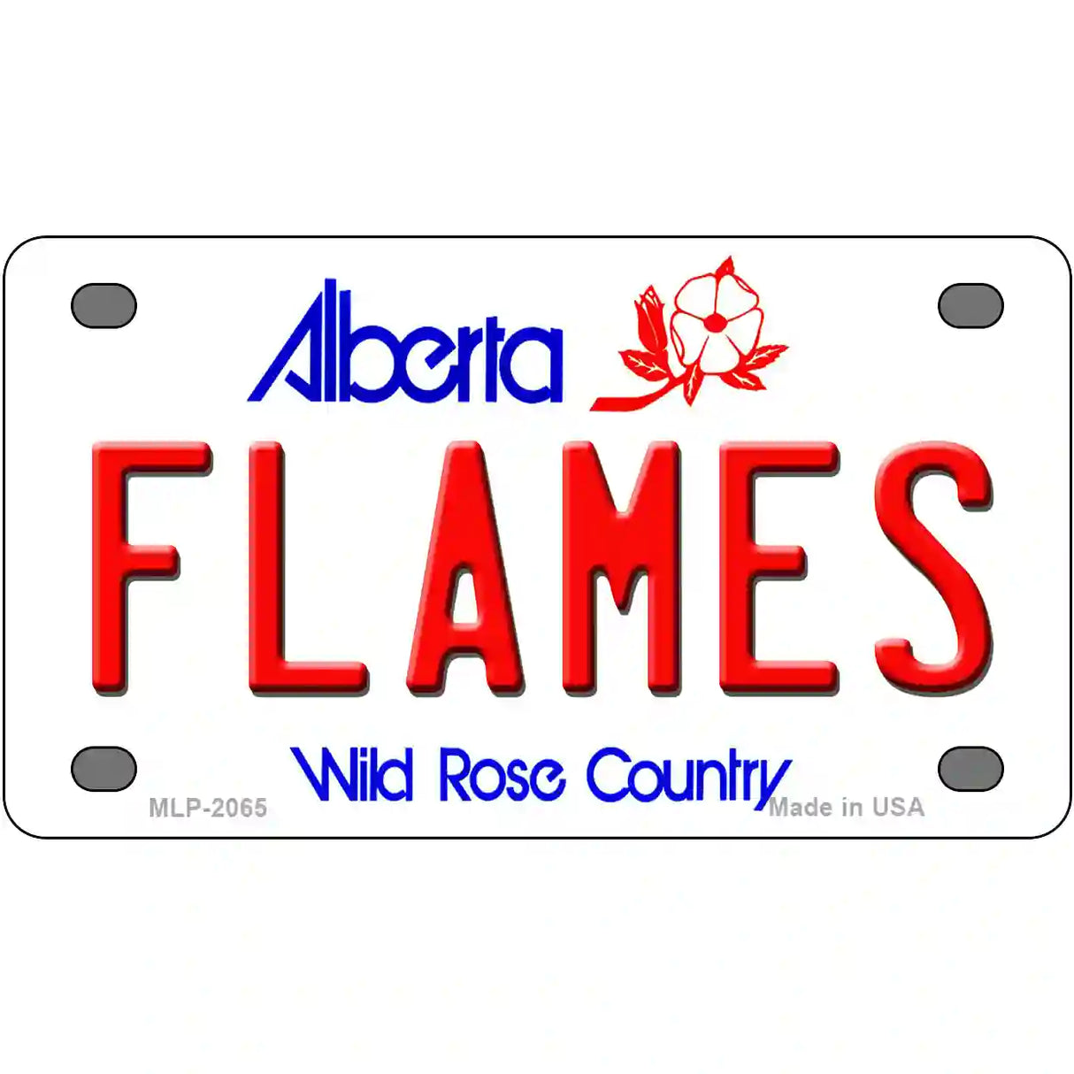 Flames Alberta Canada Province Metal Novelty License Plate 4" x 2.2" (MLP)