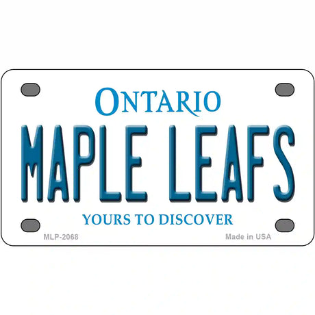 Maple Leafs Ontario Canada Province Metal Novelty License Plate 4" x 2.2" (MLP)