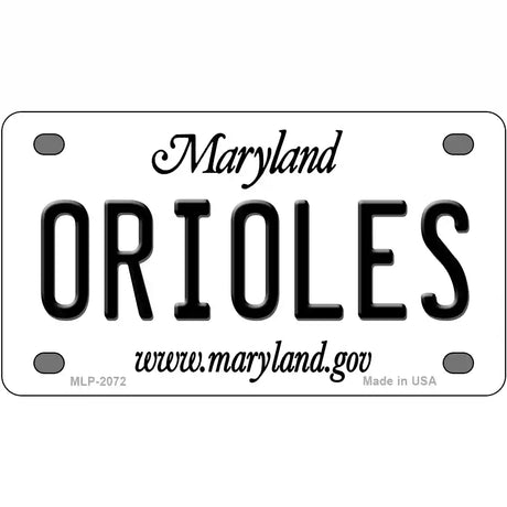 Orioles Maryland State Novelty Metal License Plate 4" x 2.2" (MLP)